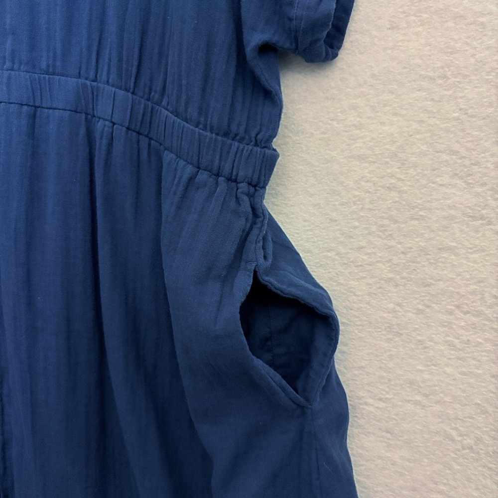 Pact Women's Coastal Double Gauze Shirt Dress Size XXXL Navy Beach Coastal 3X - Picture 6 of 9
